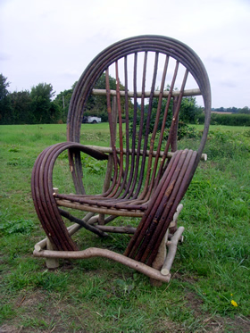 Two rustic chairs