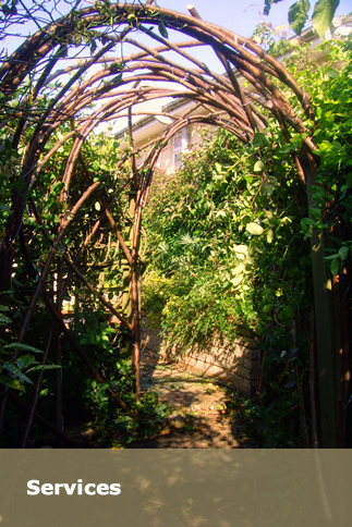 woven hazel arch